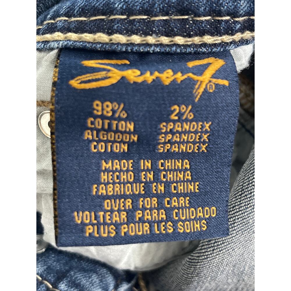 Seven7 Women's Blue Distressed Low Rise Ripped Bootcut Denim Jeans Pants Size 27 - Picture 9 of 10